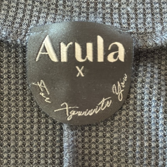 Arula Blue Waffle Weave Babydoll Top - Picture 3 of 4